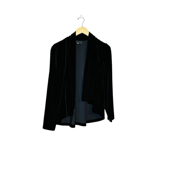 Vintage Alex Evenings Black Velvet Medium Swing Jacket Cocktail Whimsigoth - Picture 1 of 4